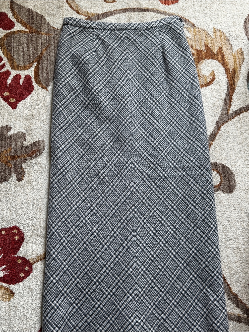 Vintage Gap Wool Plaid Midi Maxi Pencil Skirt